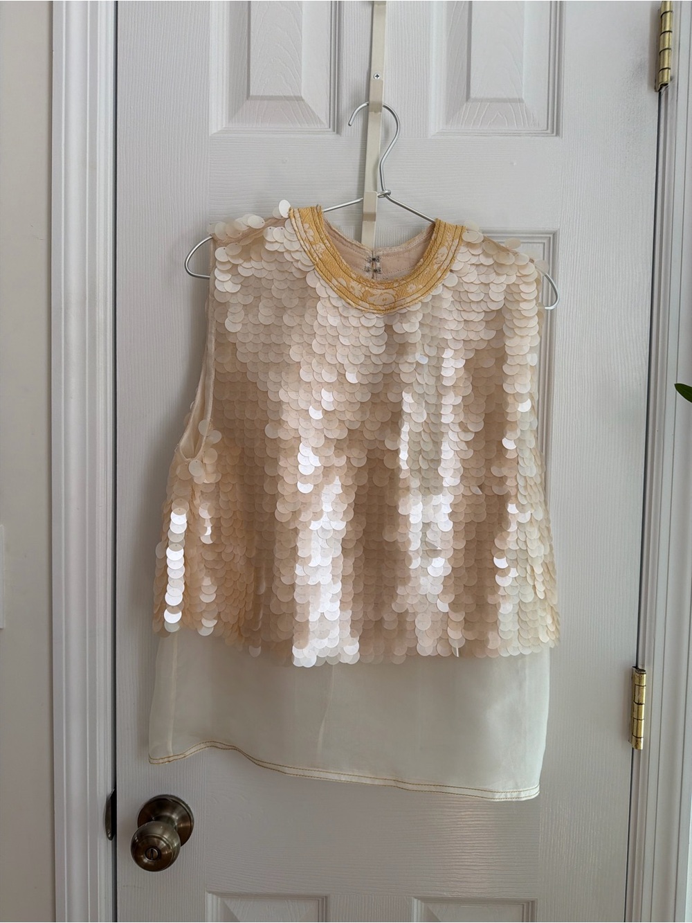 Zara Limited Edition Sequin Silk Organza Top Size Small NEW